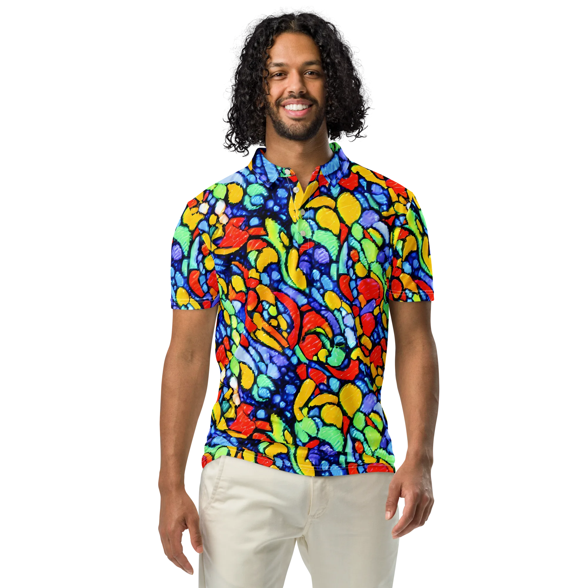 Chromatic Crush on Men's Slim Fit Polo Shirt — Front