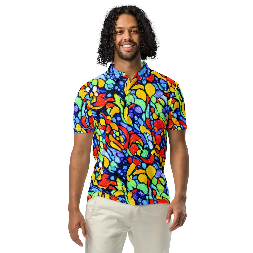 Chromatic Crush on Men's Slim Fit Polo Shirt — Front
