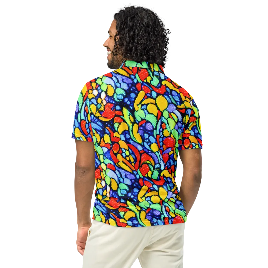 Chromatic Crush on Men's Slim Fit Polo Shirt — Back