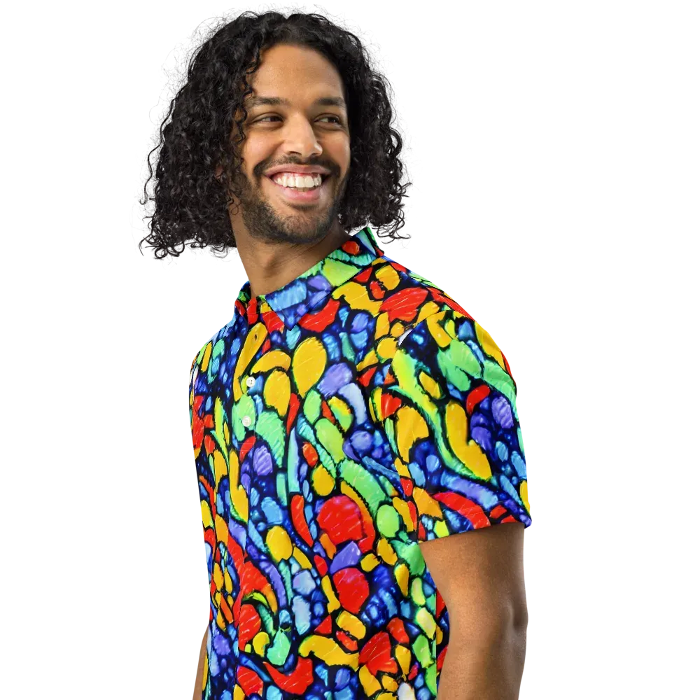 Chromatic Crush on Men's Slim Fit Polo Shirt — Left Front