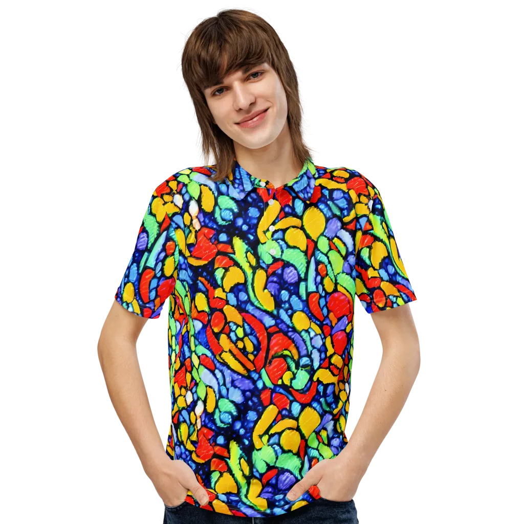 Chromatic Crush on Men's Slim Fit Polo Shirt — Front