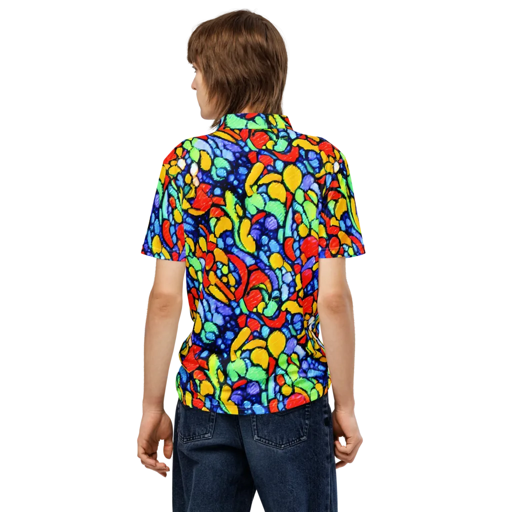 Chromatic Crush on Men's Slim Fit Polo Shirt — Back