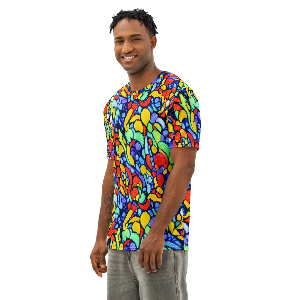 Chromatic Crush on Men's Cotton Crew Neck T-Shirt — Left Front