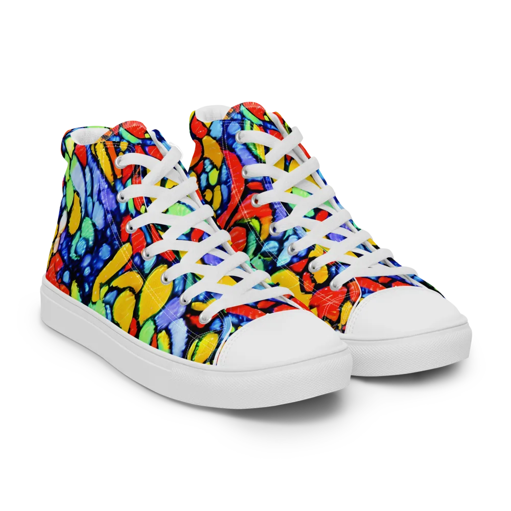 Chromatic Crush on Men's High Top Canvas Shoes — Right Front