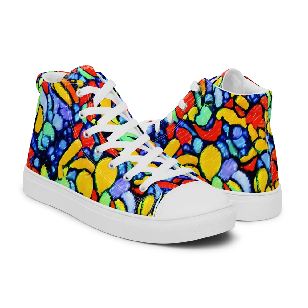 Chromatic Crush on Men's High Top Canvas Shoes — Right