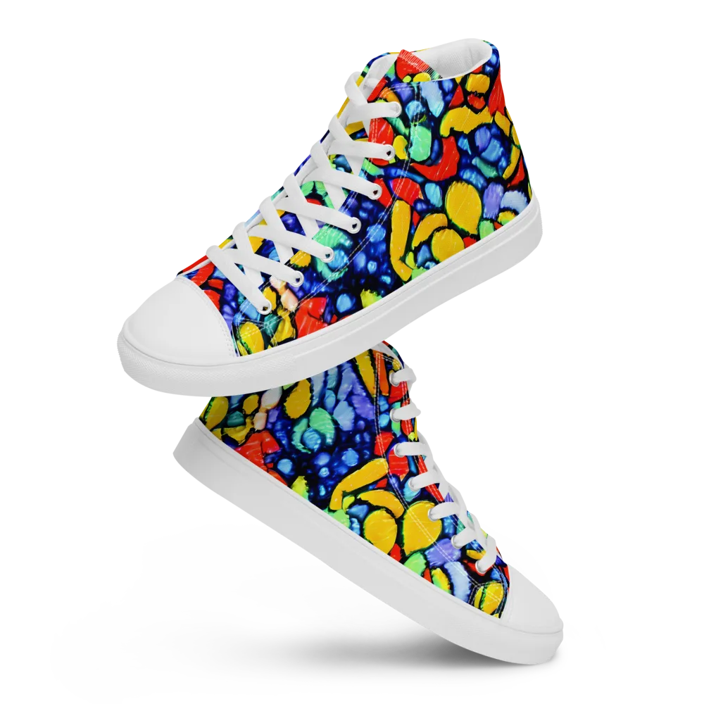 Chromatic Crush on Men's High Top Canvas Shoes — Front