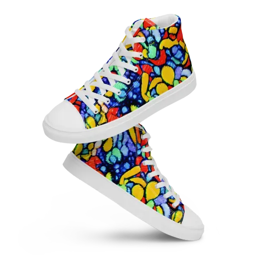 Chromatic Crush on a Men's High Top Canvas Shoes