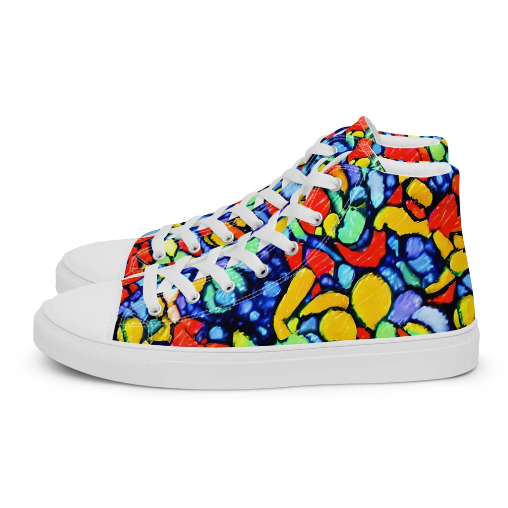 Chromatic Crush on Women's High Top Canvas Shoes — Left