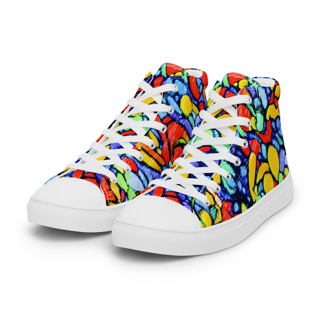 Chromatic Crush on Women's High Top Canvas Shoes — Left Front