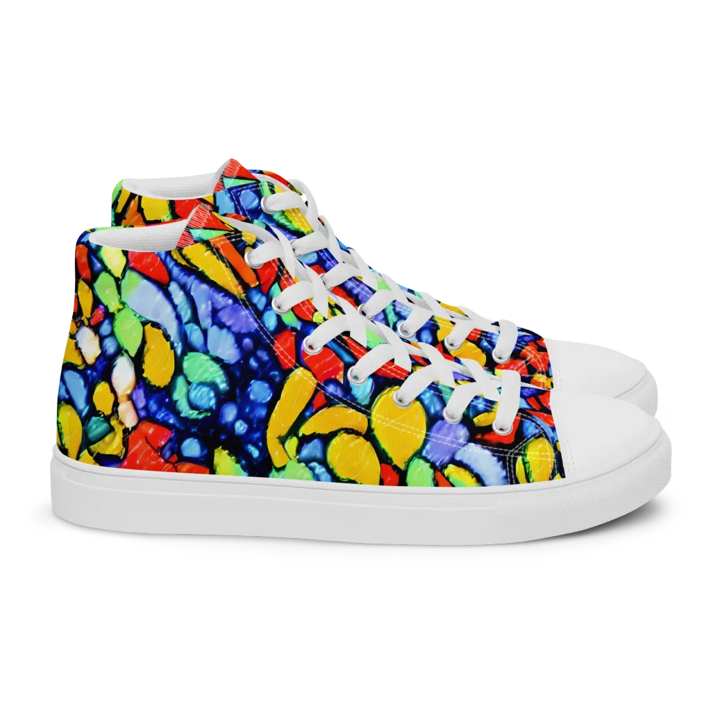 Chromatic Crush on Women's High Top Canvas Shoes — Right