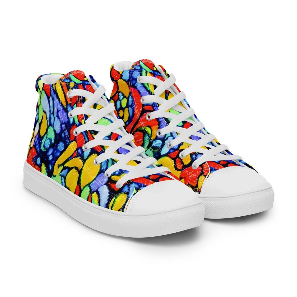 Chromatic Crush on Women's High Top Canvas Shoes — Right Front