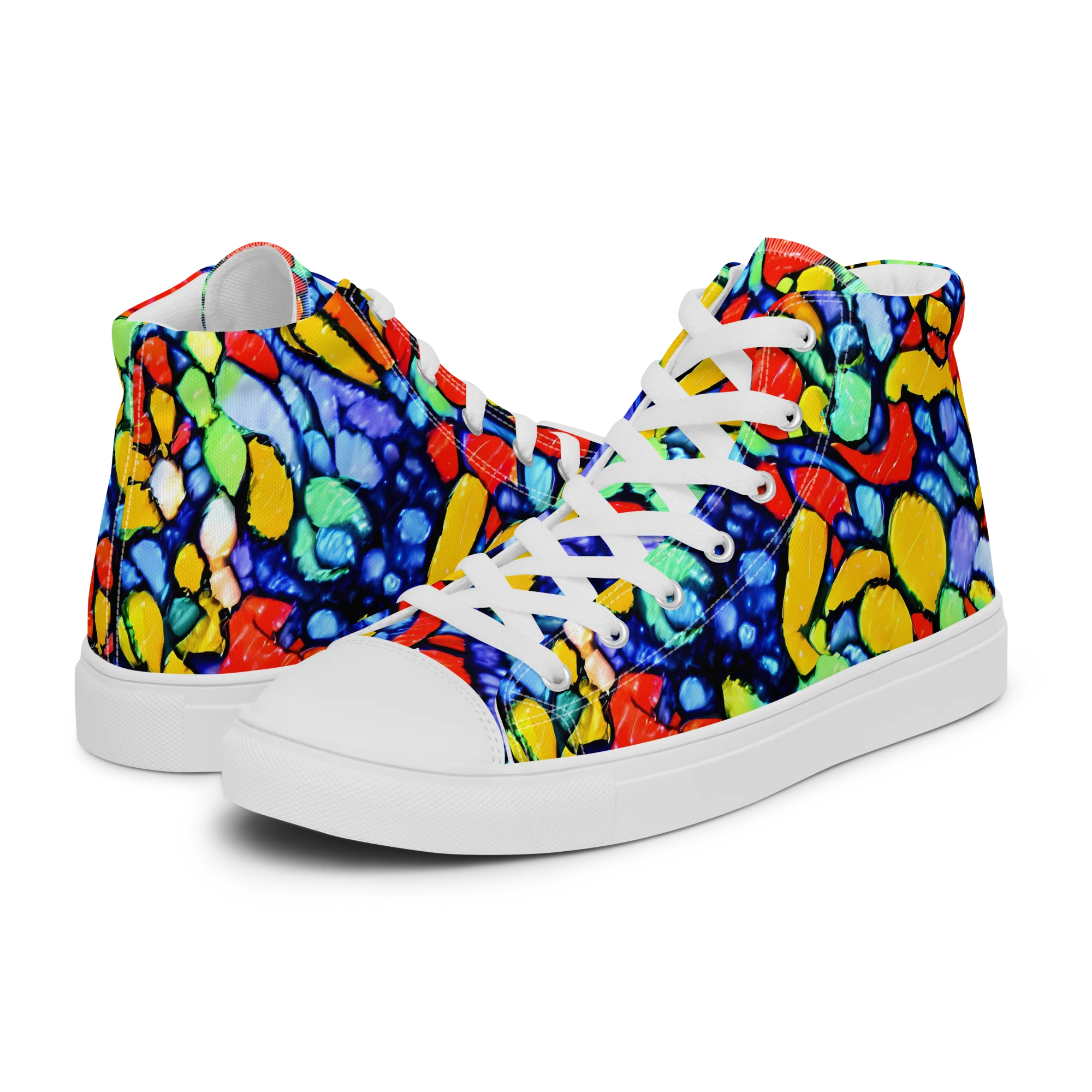 Chromatic Crush on Women's High Top Canvas Shoes — Left