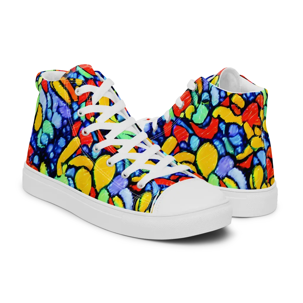 Chromatic Crush on Women's High Top Canvas Shoes — Right