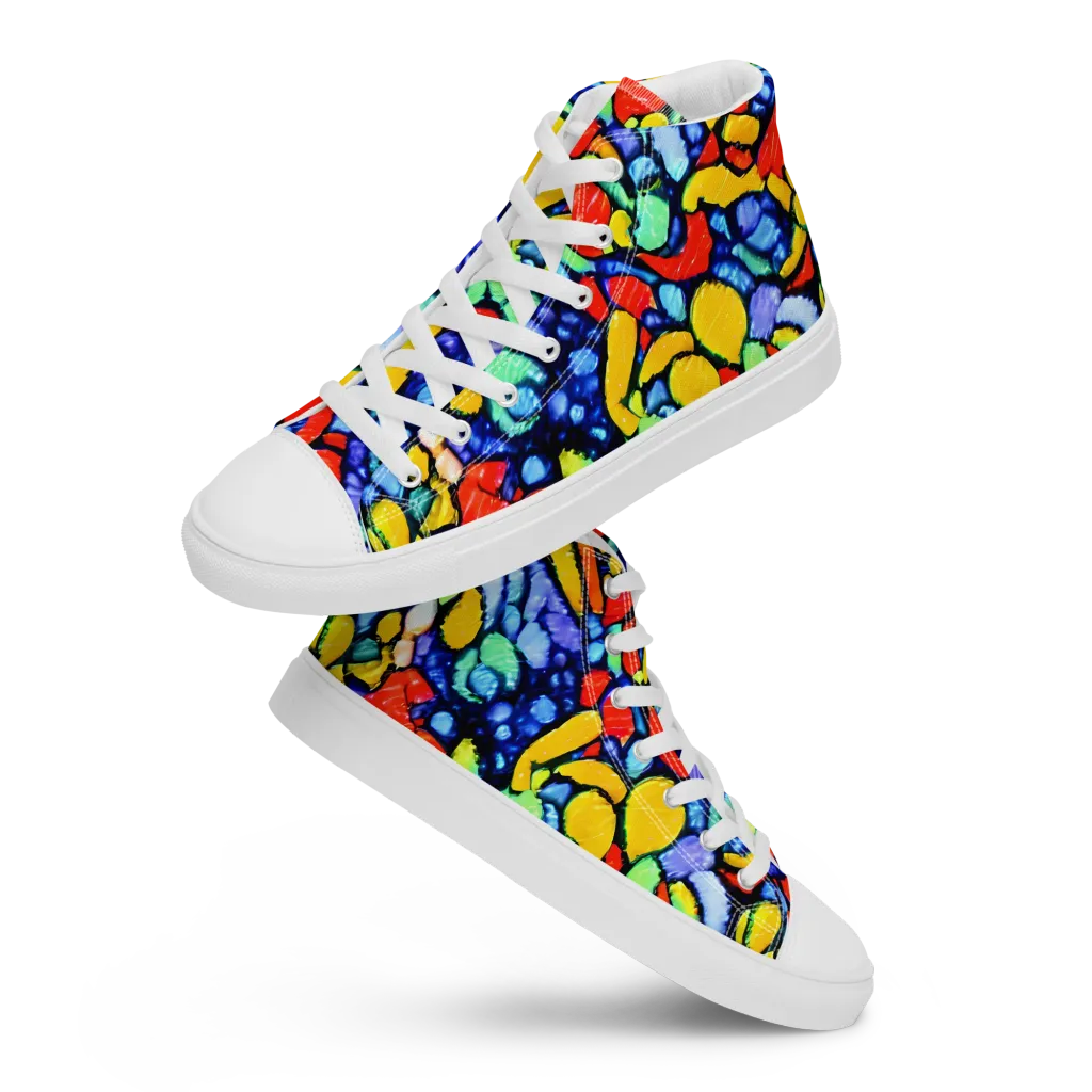 Chromatic Crush on Women's High Top Canvas Shoes — Front