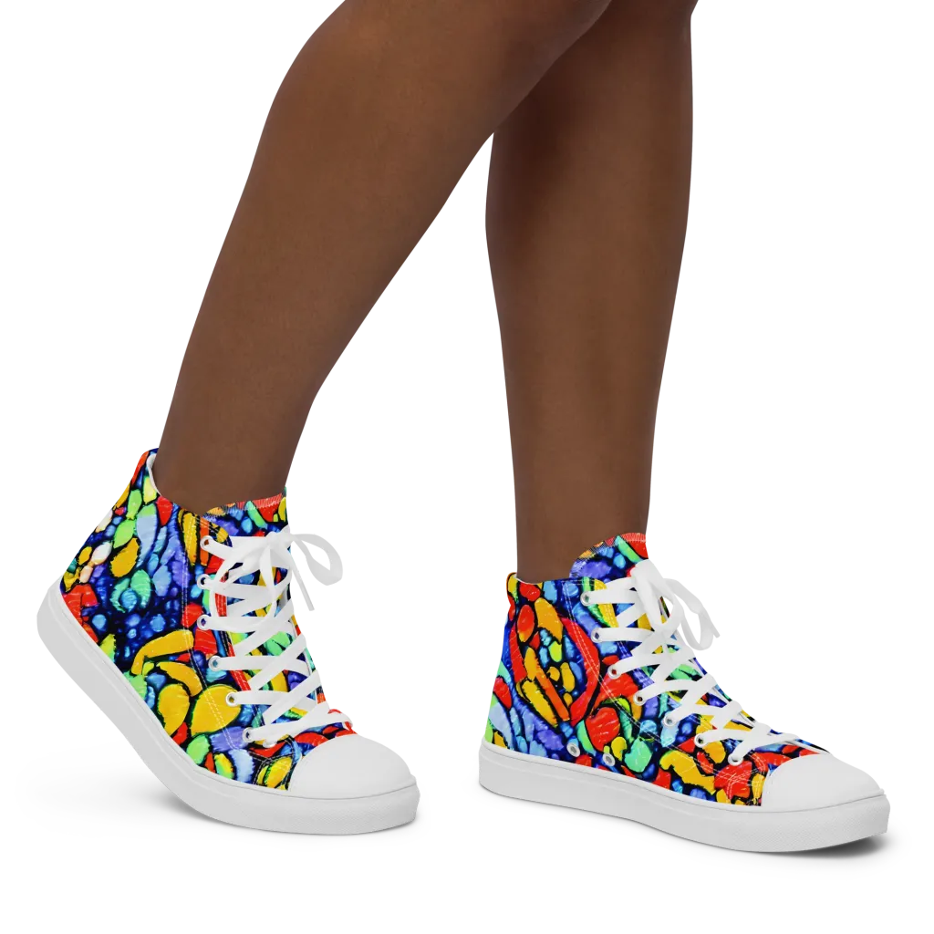 Chromatic Crush on Women's High Top Canvas Shoes — Right