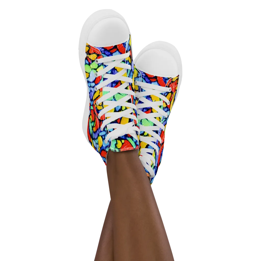 Chromatic Crush on Women's High Top Canvas Shoes — Front