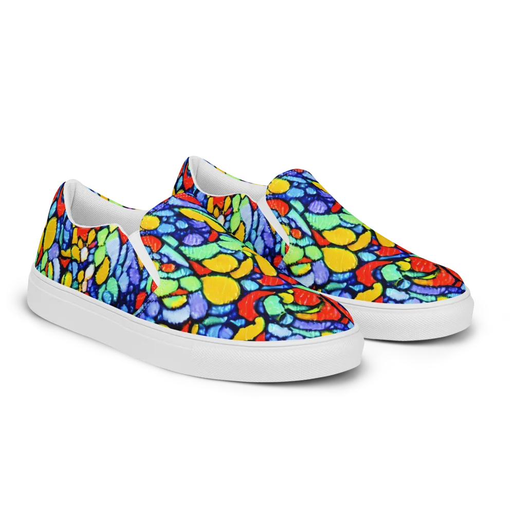 Chromatic Crush on Men's Slip-On Canvas Shoes — Right Front