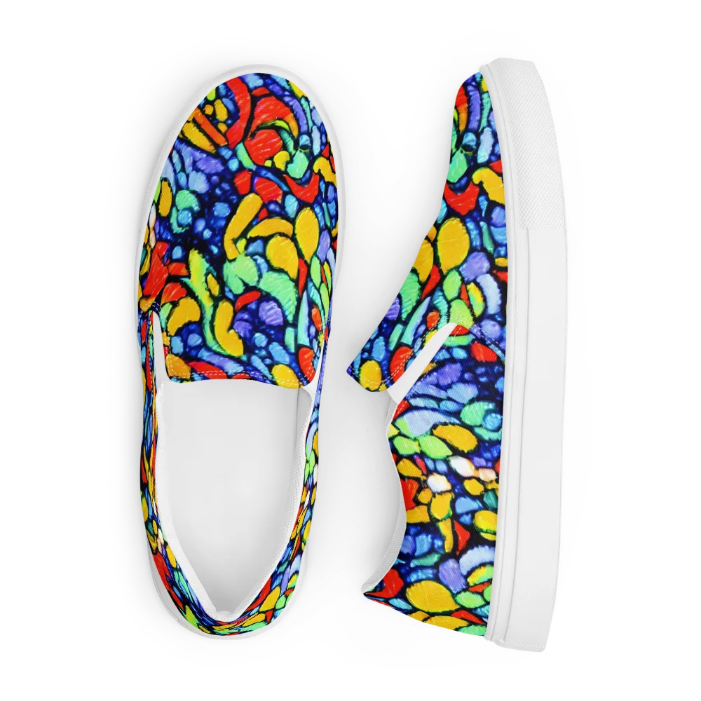 Chromatic Crush on Men's Slip-On Canvas Shoes — Front