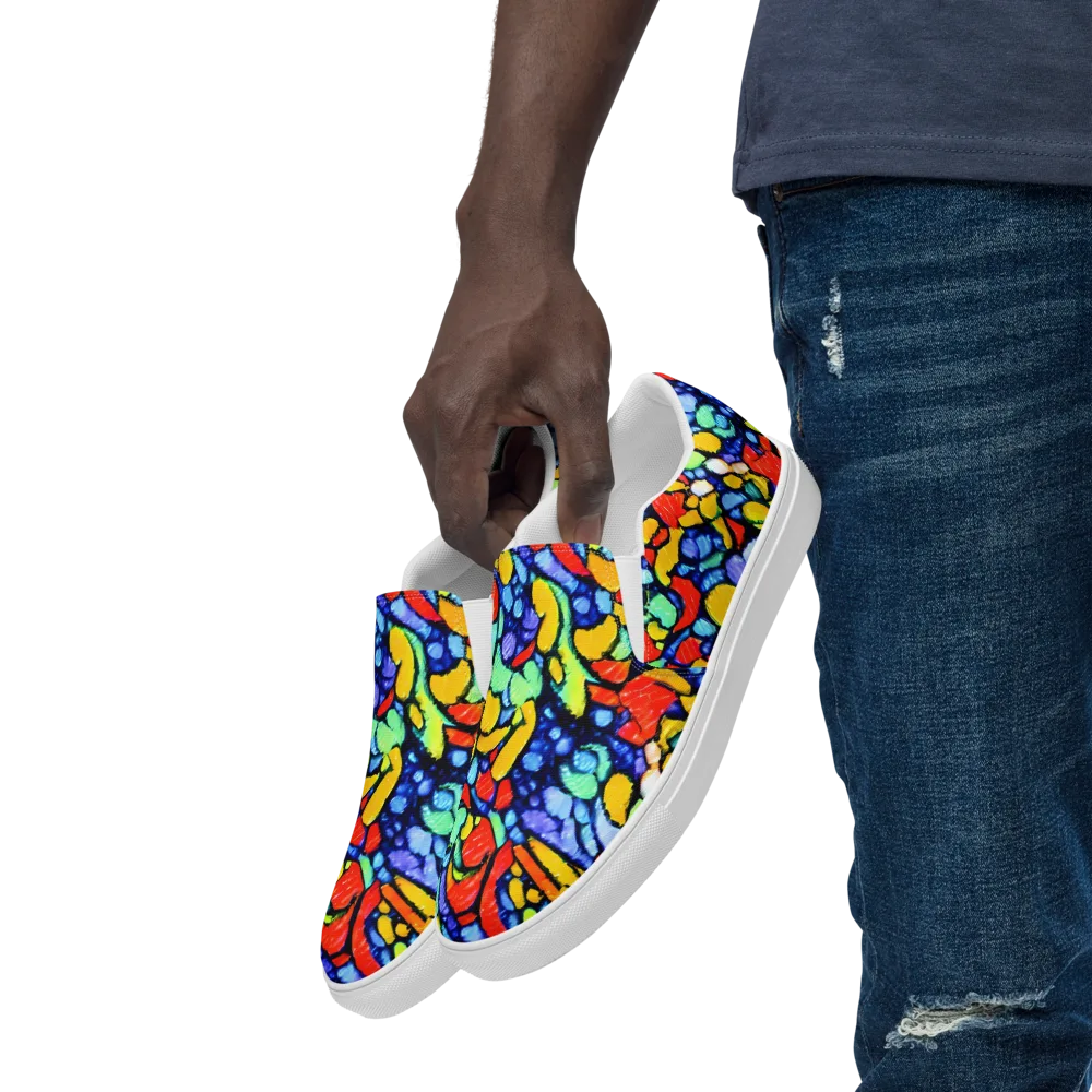 Chromatic Crush on Men's Slip-On Canvas Shoes — Left Front