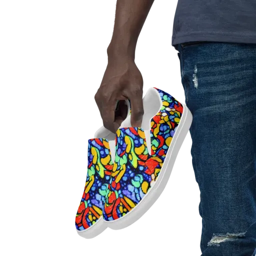 Chromatic Crush on a Men's Slip-On Canvas Shoes