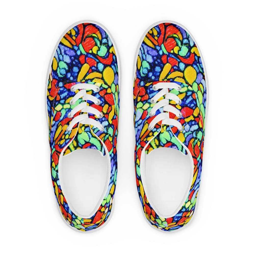 Chromatic Crush on Men's Lace-Up Canvas Shoes — Front