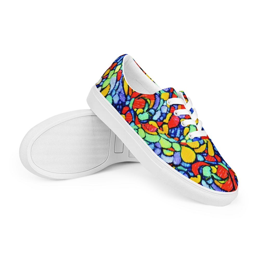 Chromatic Crush on Men's Lace-Up Canvas Shoes — Right Front