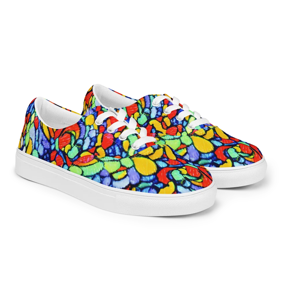 Chromatic Crush on Men's Lace-Up Canvas Shoes — Right Front