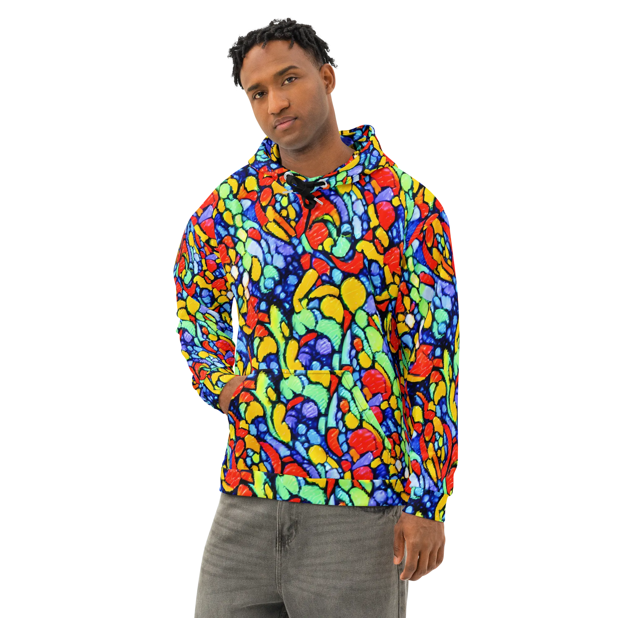 Chromatic Crush on Cotton Hoodie — Left Front