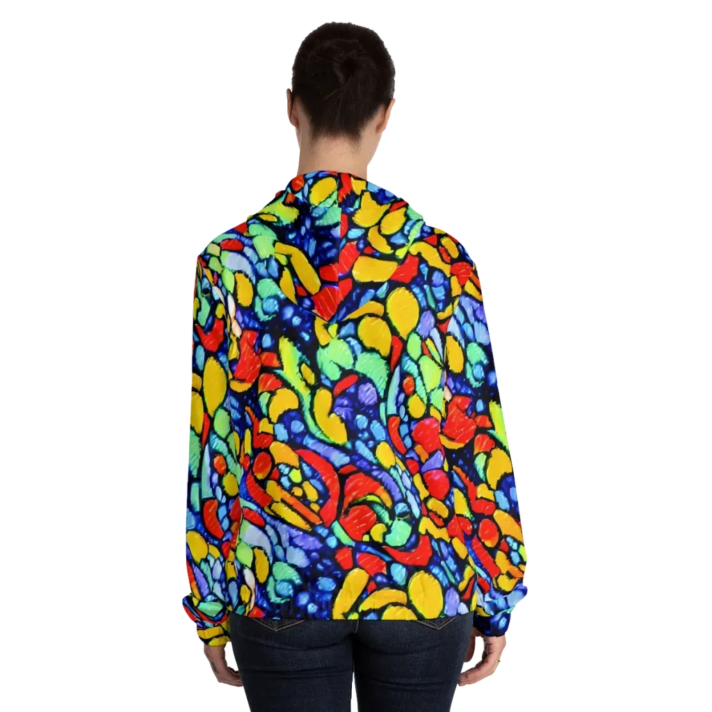 Chromatic Crush on Women's Full-Zip Hoodie — Back On Person