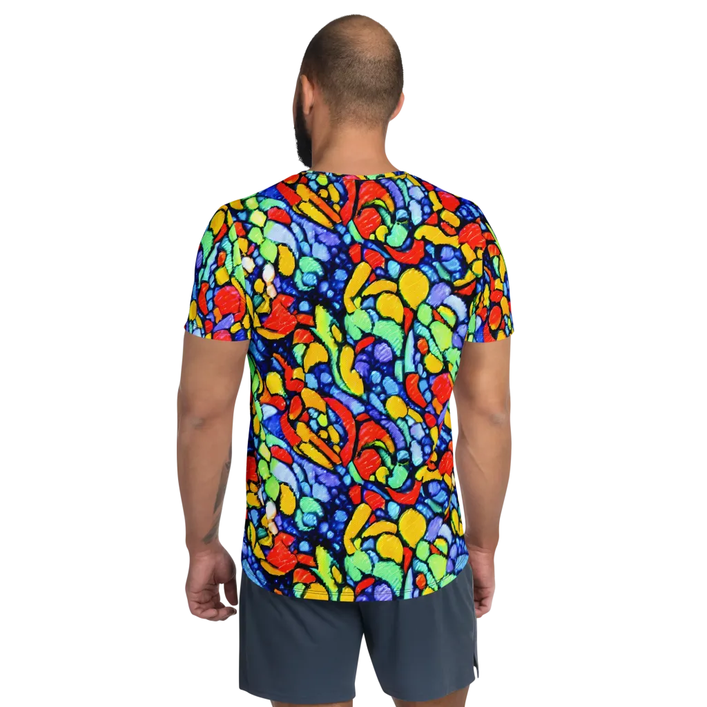 Chromatic Crush on Men's Athletic T-Shirt — Back