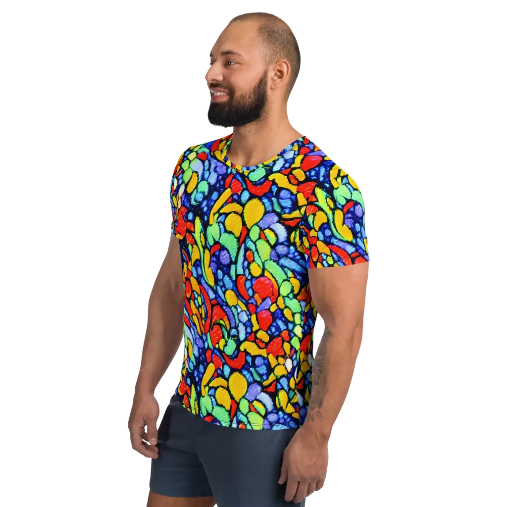 Chromatic Crush on Men's Athletic T-Shirt — Left