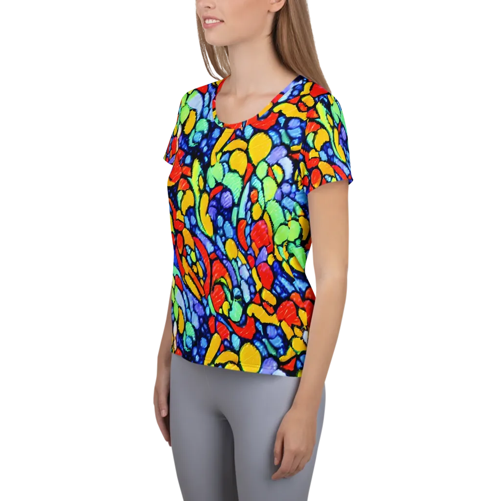 Chromatic Crush on Women's Athletic T-Shirt — Left