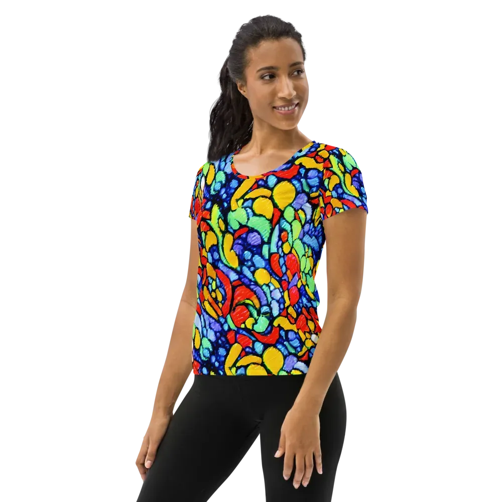 Chromatic Crush on Women's Athletic T-Shirt — Left