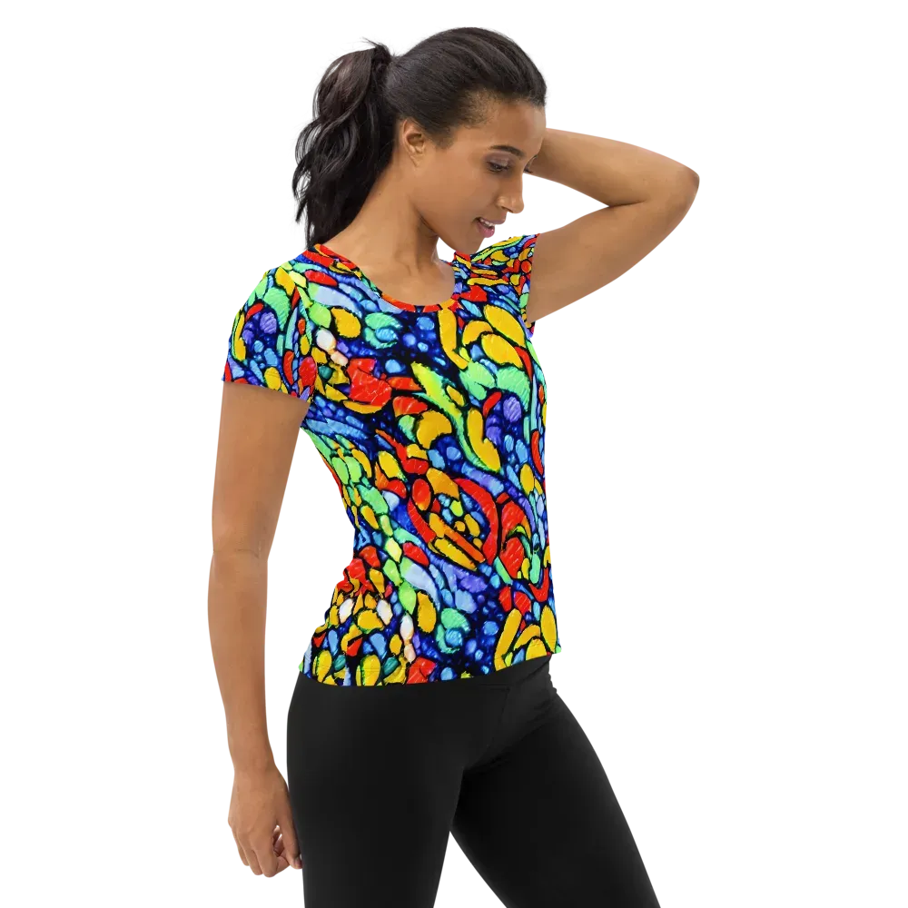 Chromatic Crush on Women's Athletic T-Shirt — Right
