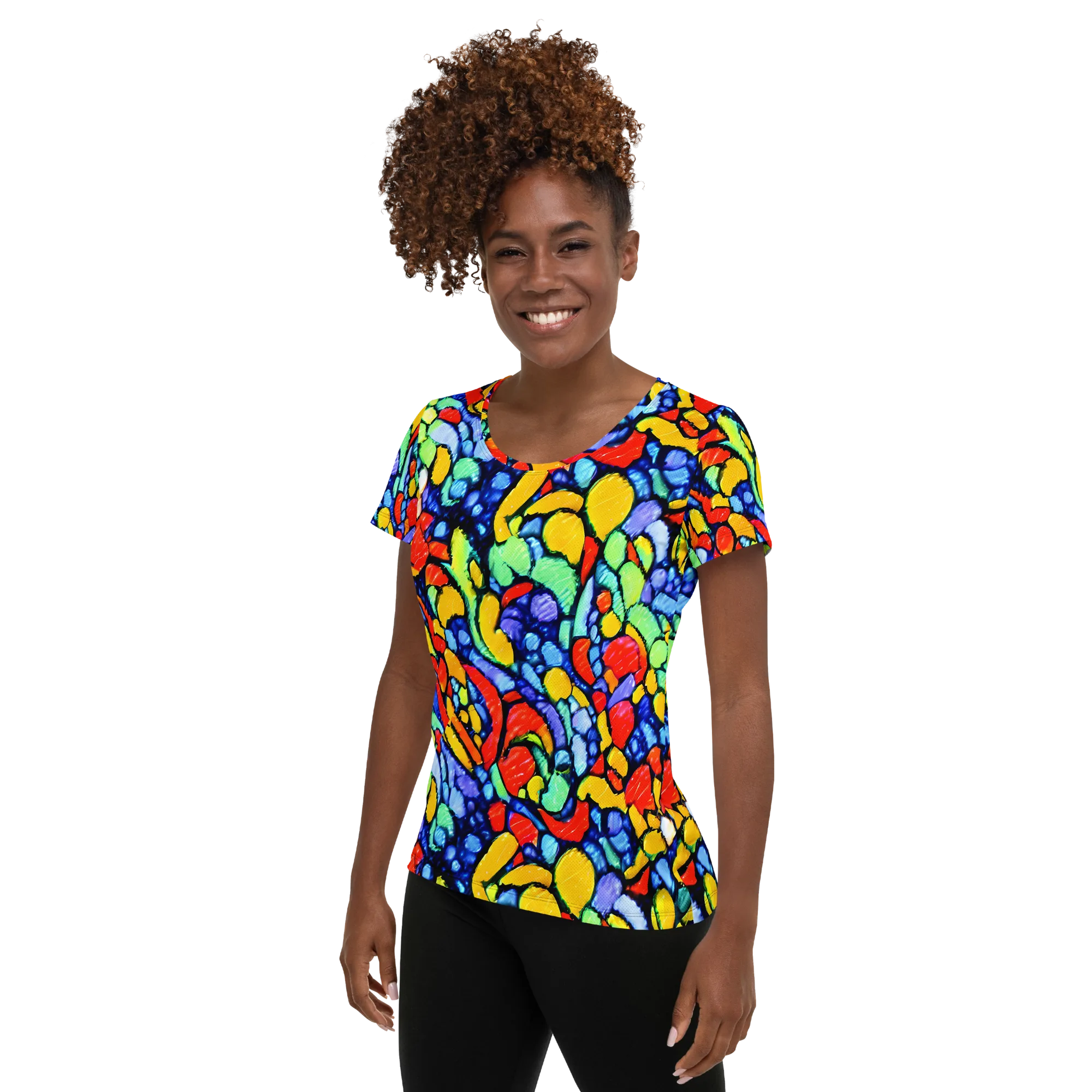 Chromatic Crush on Women's Athletic T-Shirt — Left