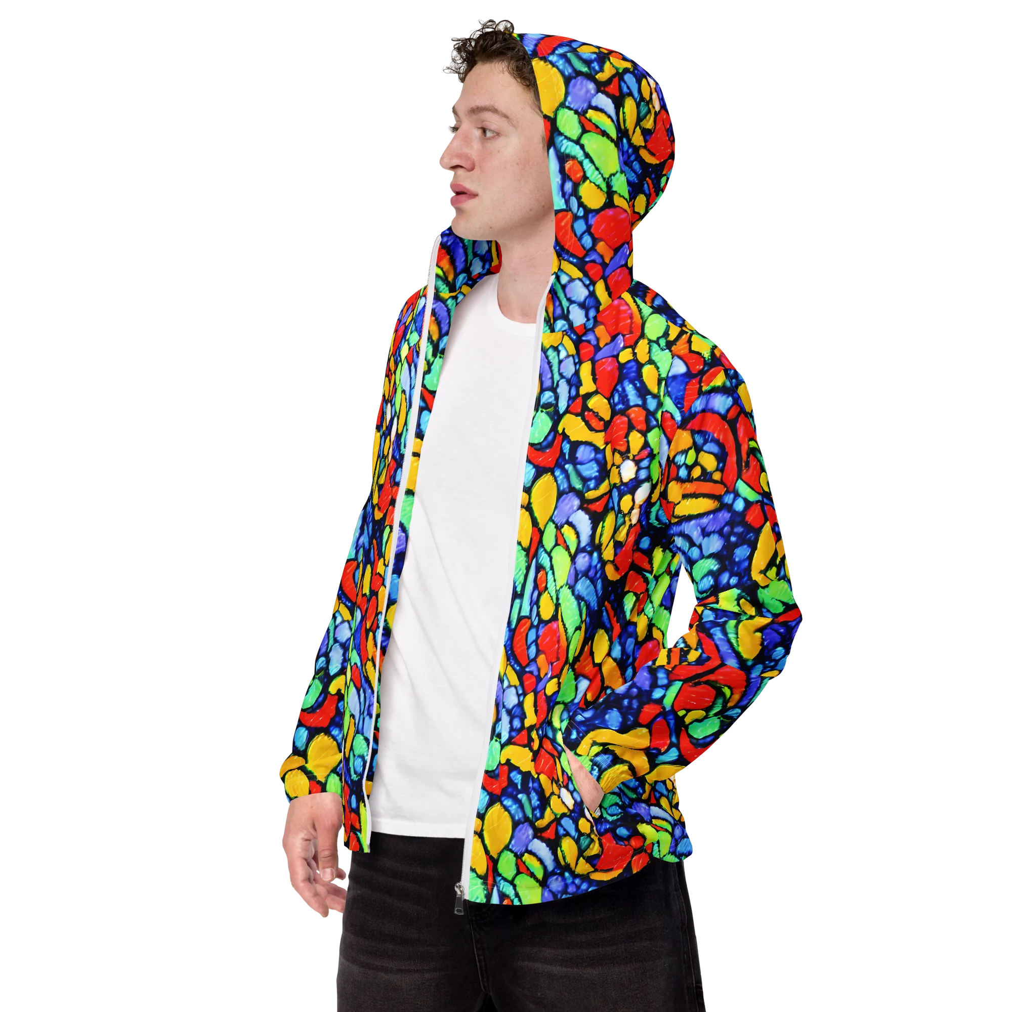 Chromatic Crush on Men's Windbreaker — Left Front