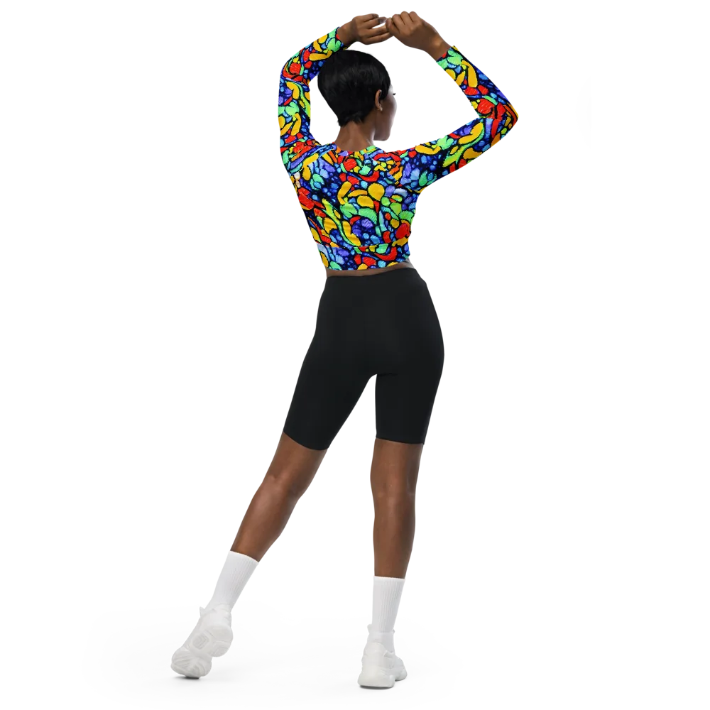 Chromatic Crush on Long Sleeve Crop Top — Back