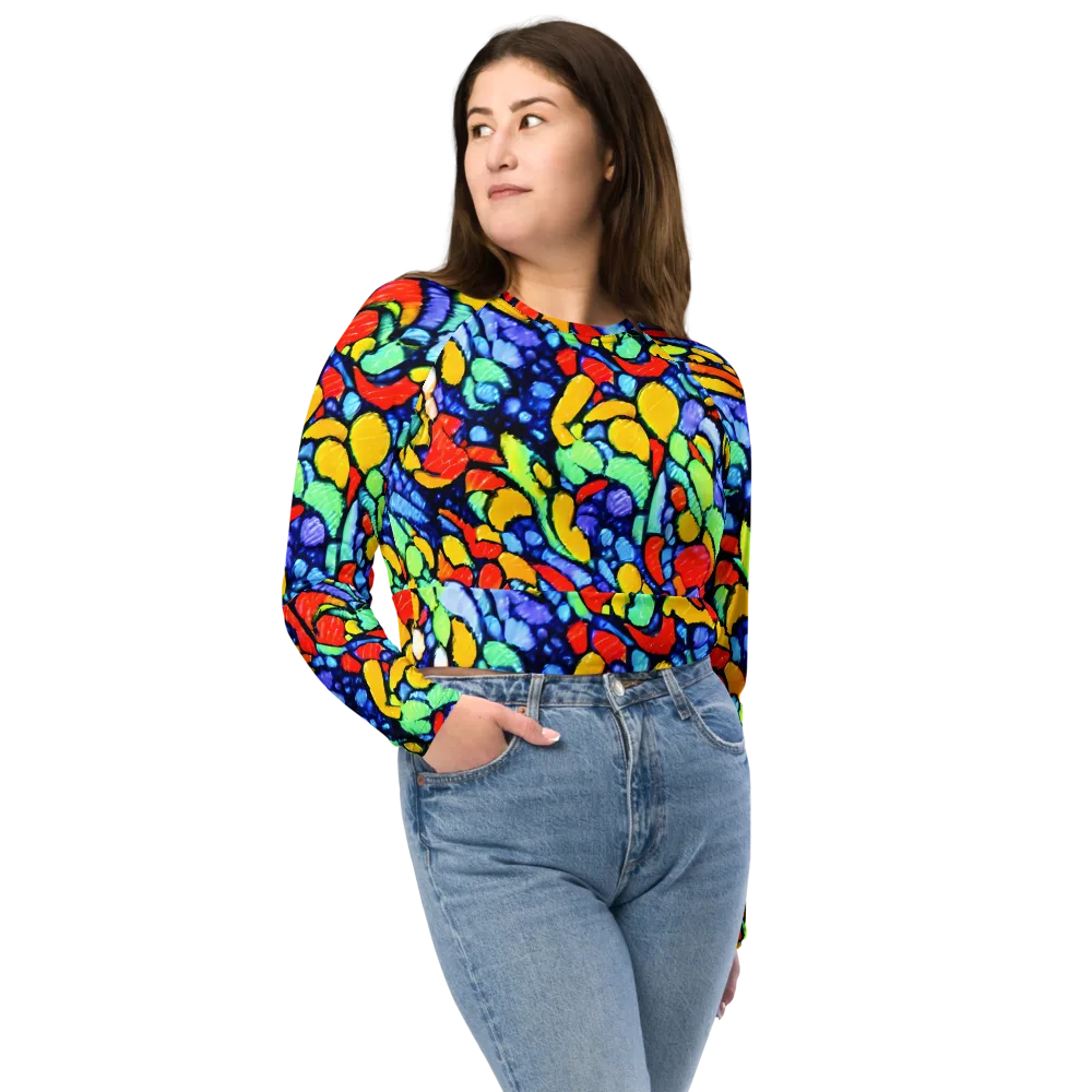 Chromatic Crush on Long Sleeve Crop Top — Front