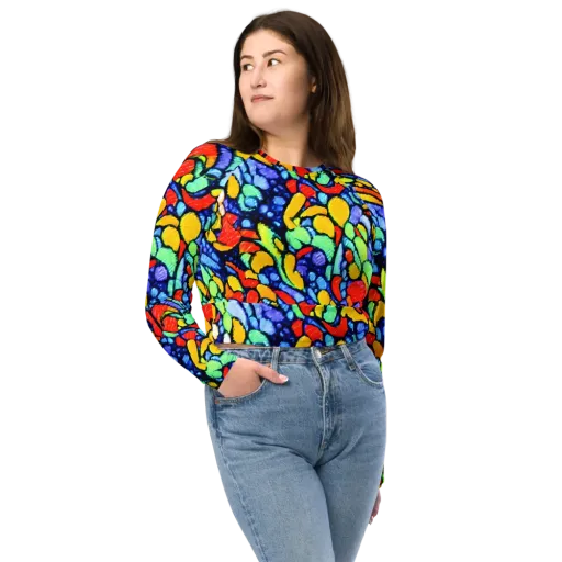 Chromatic Crush on a Long Sleeve Crop Top