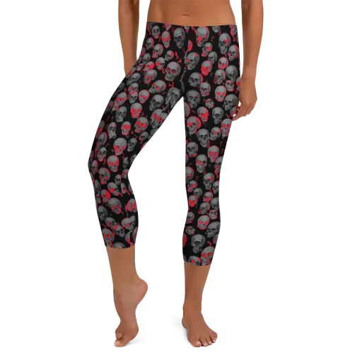 Neon Bone Yard on a Capri Leggings