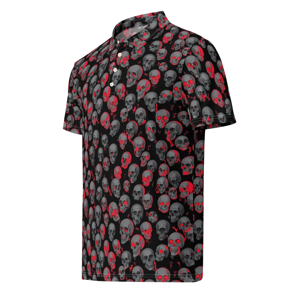Neon Bone Yard on Men's Slim Fit Polo Shirt — Left Front
