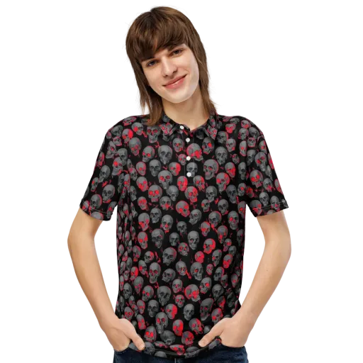Neon Bone Yard on a Men's Slim Fit Polo Shirt