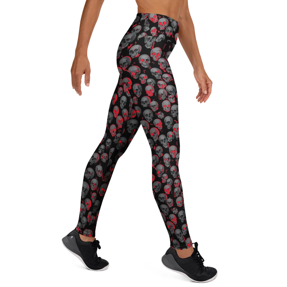 Neon Bone Yard on Yoga Leggings — Right