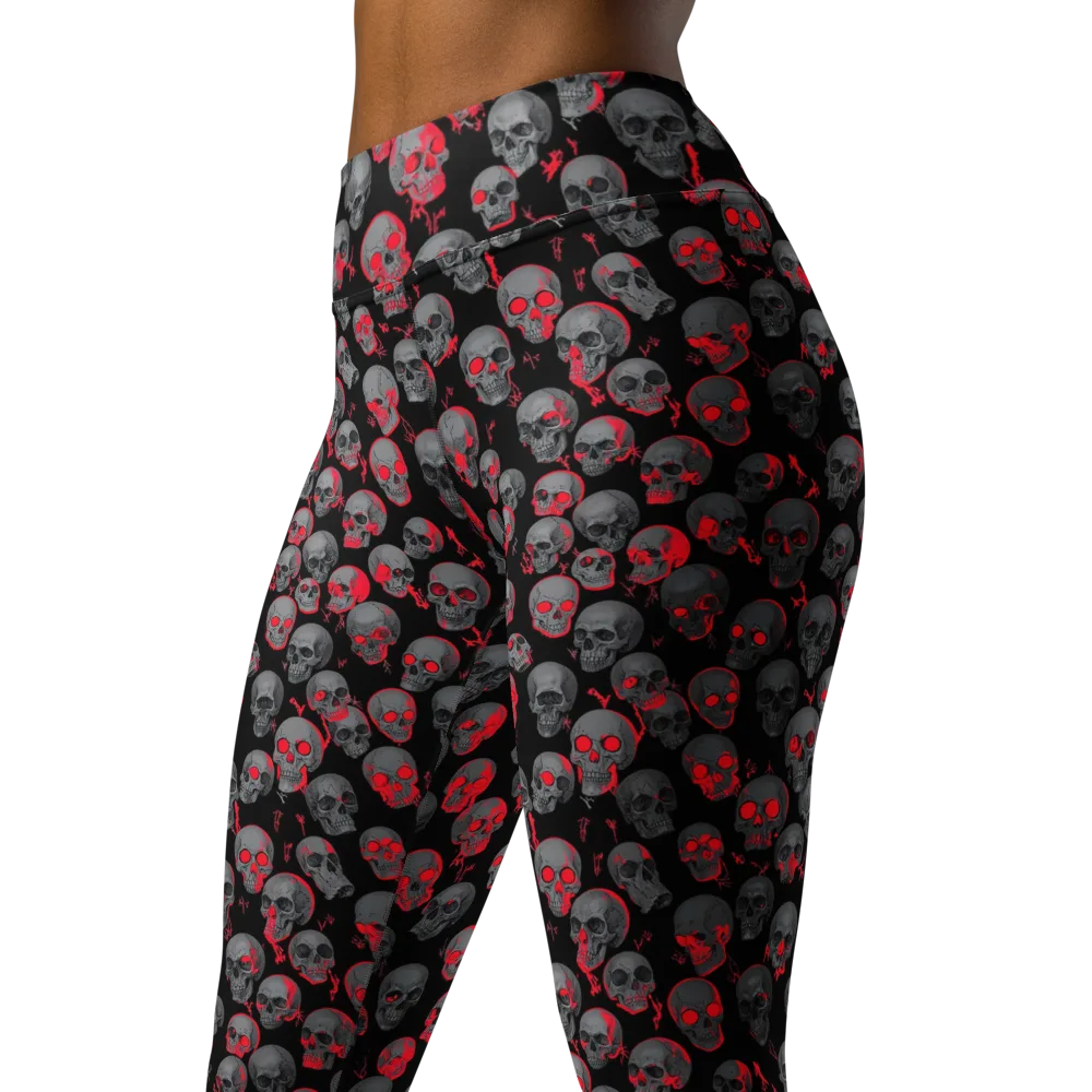 Neon Bone Yard on Yoga Leggings — Left Front