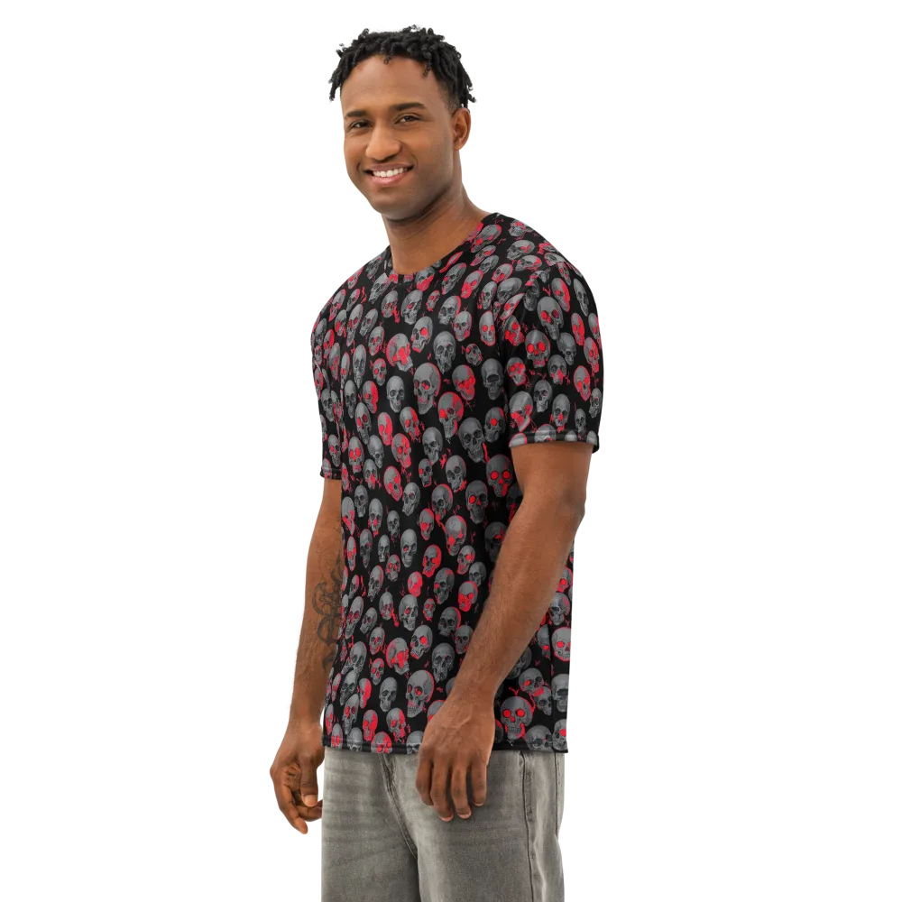 Neon Bone Yard on Men's Cotton Crew Neck T-Shirt — Left Front