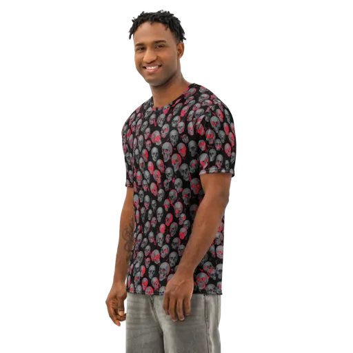 Neon Bone Yard on a Men's Cotton Crew Neck T-Shirt