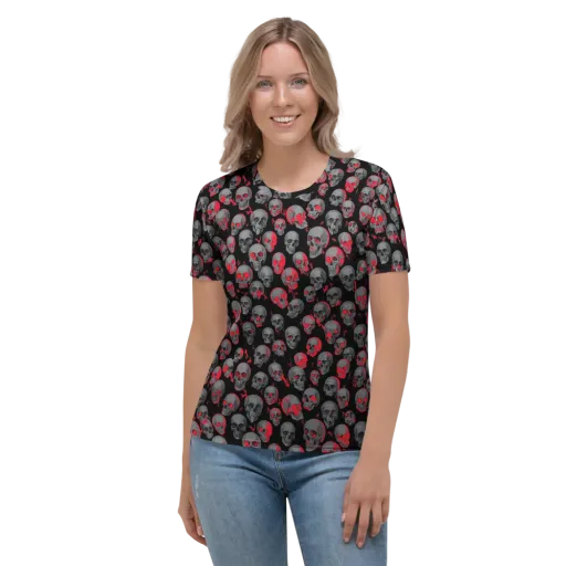 Neon Bone Yard on a Women's Crew Neck T-Shirt