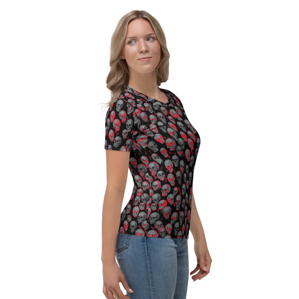 Neon Bone Yard on Women's Crew Neck T-Shirt — Right
