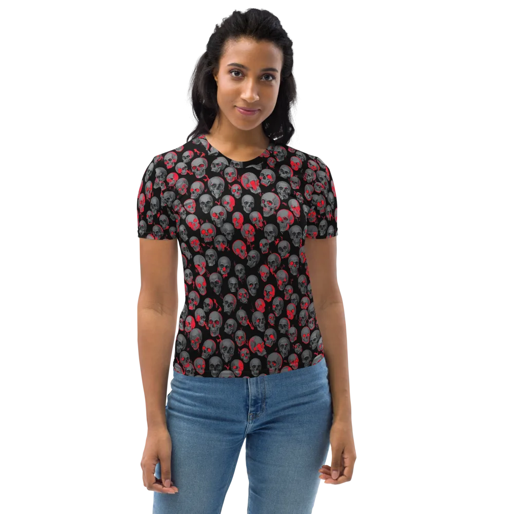 Neon Bone Yard on Women's Crew Neck T-Shirt — Front