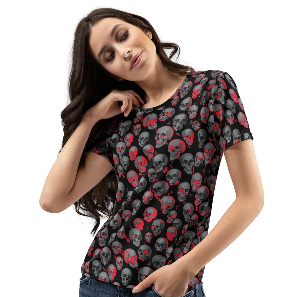 Neon Bone Yard on Women's Crew Neck T-Shirt — Left Front